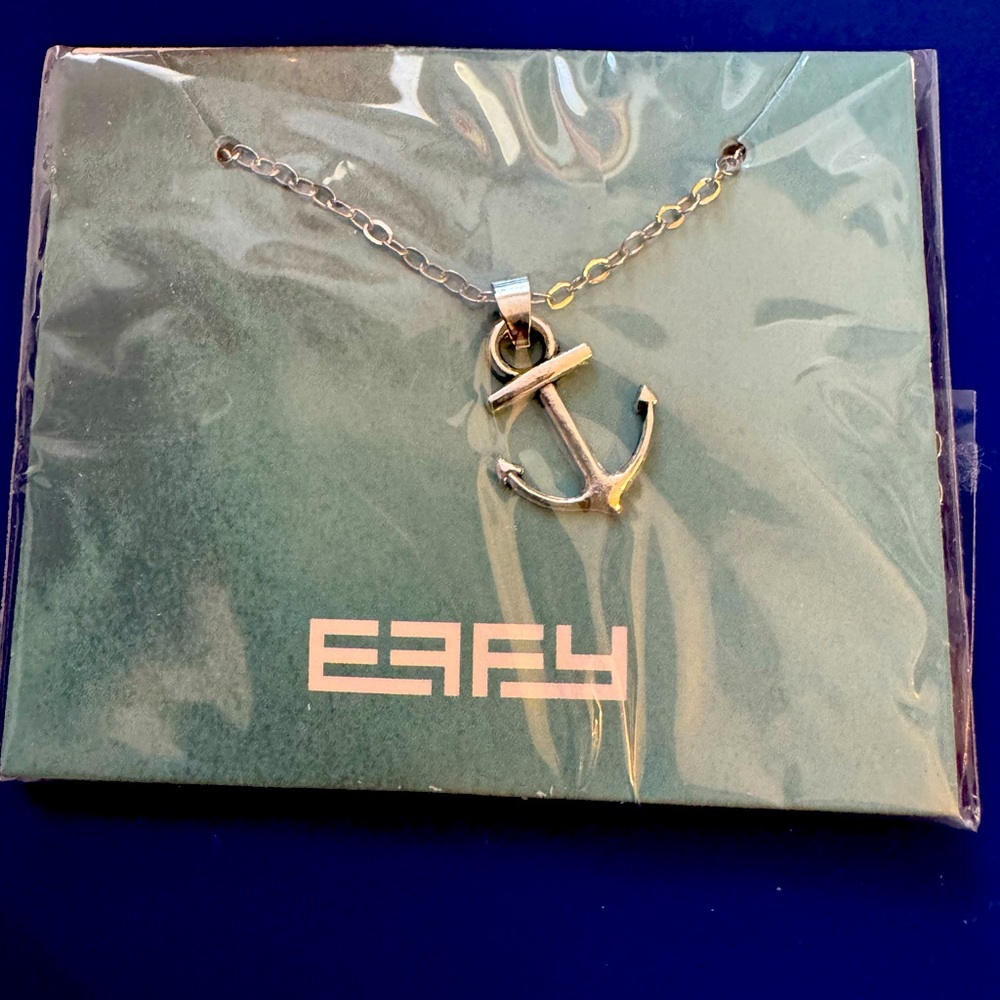 Effy anchor and manatee necklace